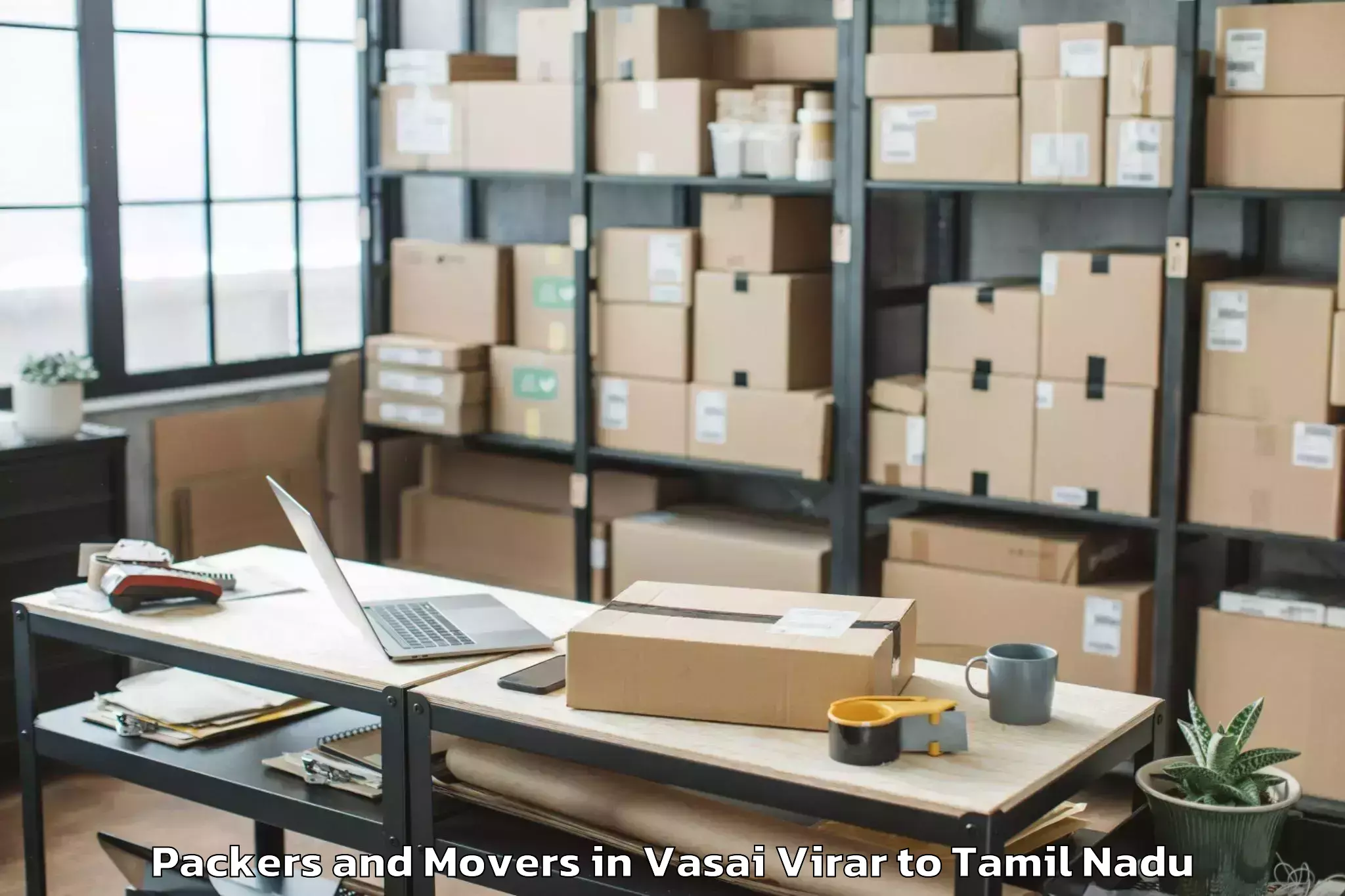 Get Vasai Virar to Tiruturaipundi Packers And Movers